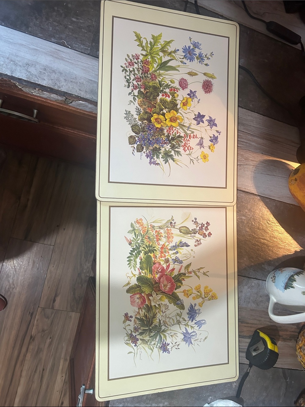 Floral Botanical Wall Panels in Cream and Multicolor - Brand Unlisted